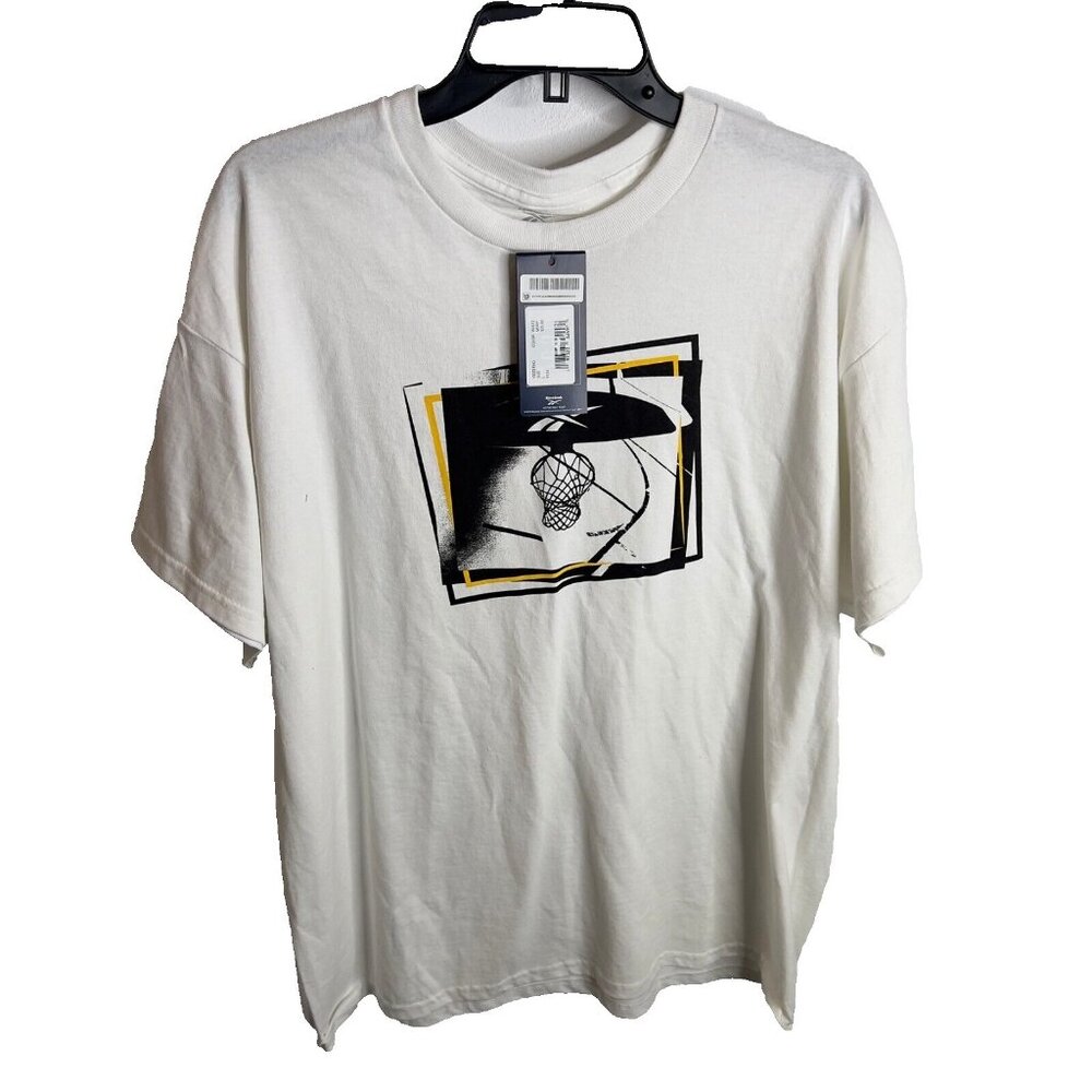 Reebok Men's B-Ball Hoop Graphic T-Shirt - White Size M
